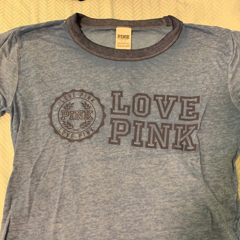 Pink soft and sheer blue T-shirt